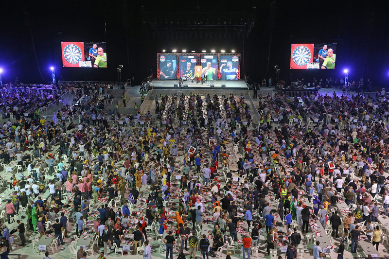 Illustration for article titled Rioting Costumed Fans Halt Australian Darts Competition